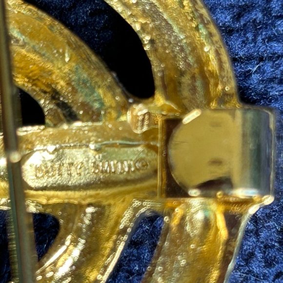 Vintage Signed Dotty Smith Gold Tone Chunky Scarf Clip - Picture 5 of 5